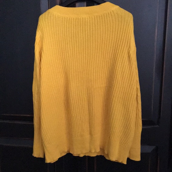 22-24W Lane Bryant  Slouchy V-neck Cotton Cable Knit Sweater - Picture 10 of 16